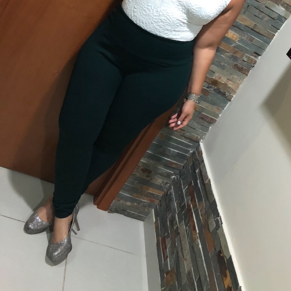 Dark Green Stretch Pants